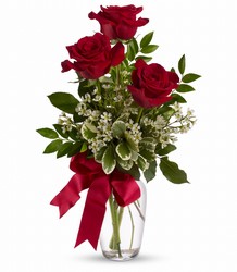 Triple Red Rose Budvase From Rogue River Florist, Grant's Pass Flower Delivery